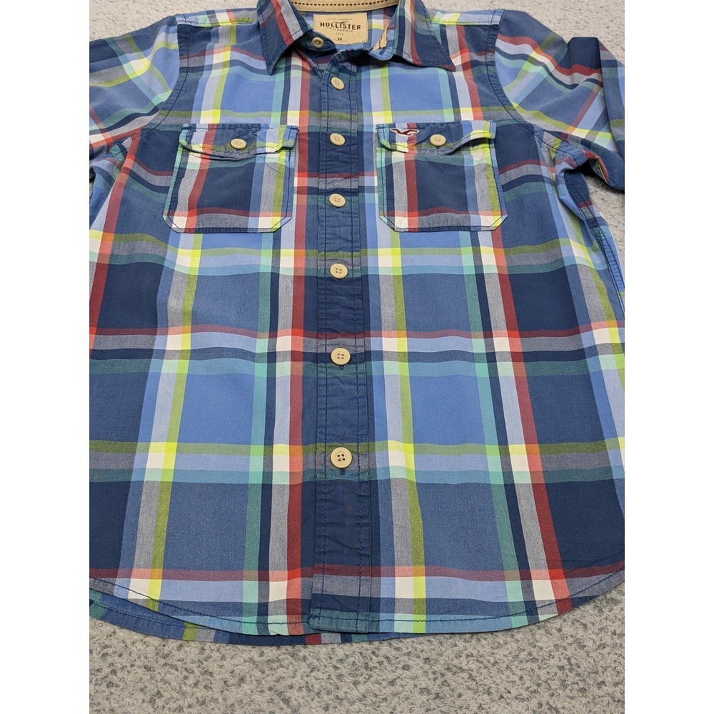 Hollister Plaid Long Sleeve Shirt Medium Large Buttons Western Preppy Retro Y2K - Picture 3 of 15
